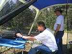 Jim and Tim Operating 6 Meter SSB for CQC's Field Day effort - 06-24-2006