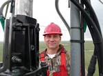 Jay Schwisow, KT5E, on his tower for his 40 meter beam - May 2009