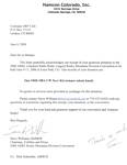 Hamcon OHR 100A Thank You Letter - 2006